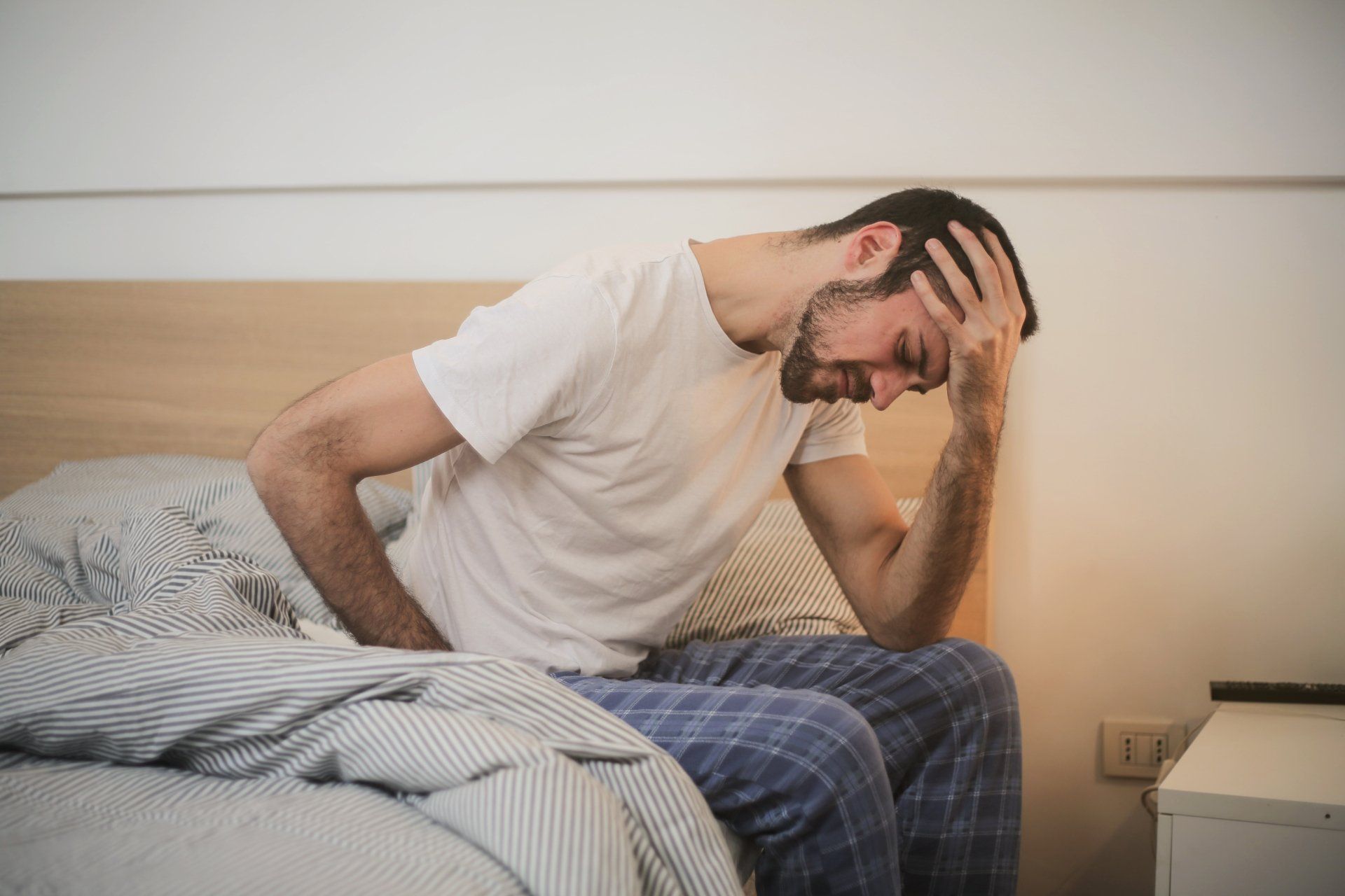 Person experiencing a headache