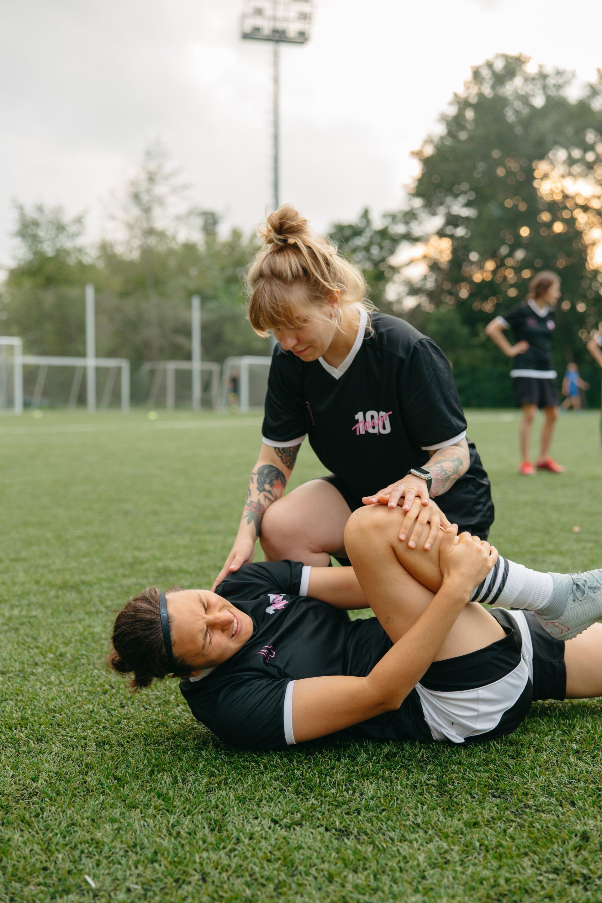 Athlete managing a sports injury